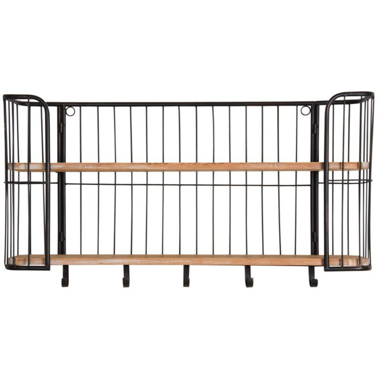 Williston Jamaica 2 Piece Metal Tiered Shelf with Hooks Wayfair